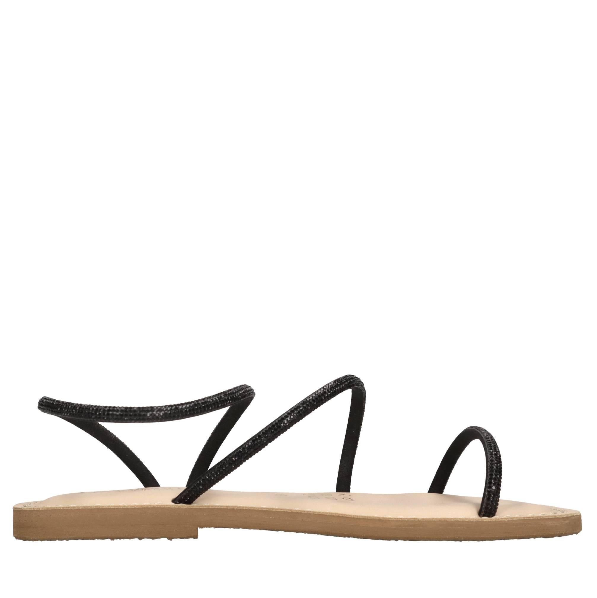 Mules in pelle e strass 