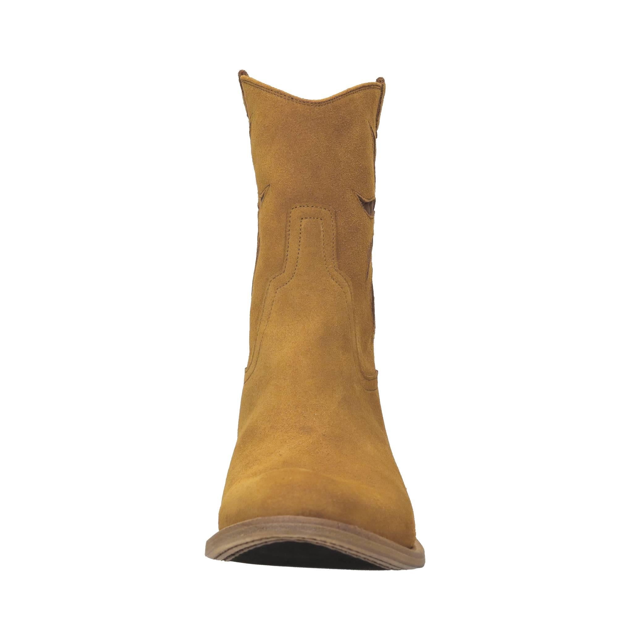 Stivali texani in camoscio e pelle 