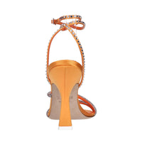 Sandali in tessuto con strass 