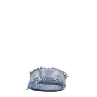 Mules in tessuto e strass 