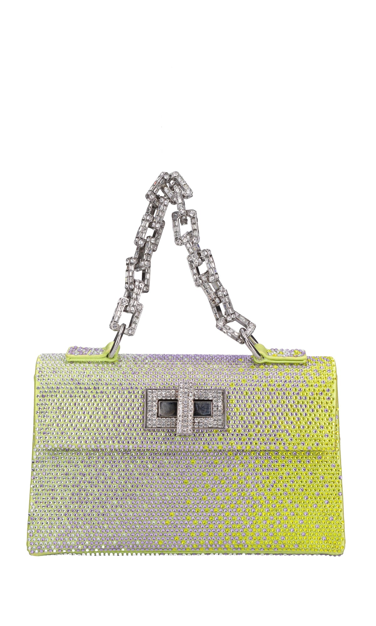 Borsa mini Sophie in raso e strass 