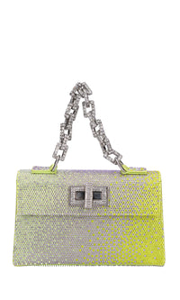 Borsa mini Sophie in raso e strass 