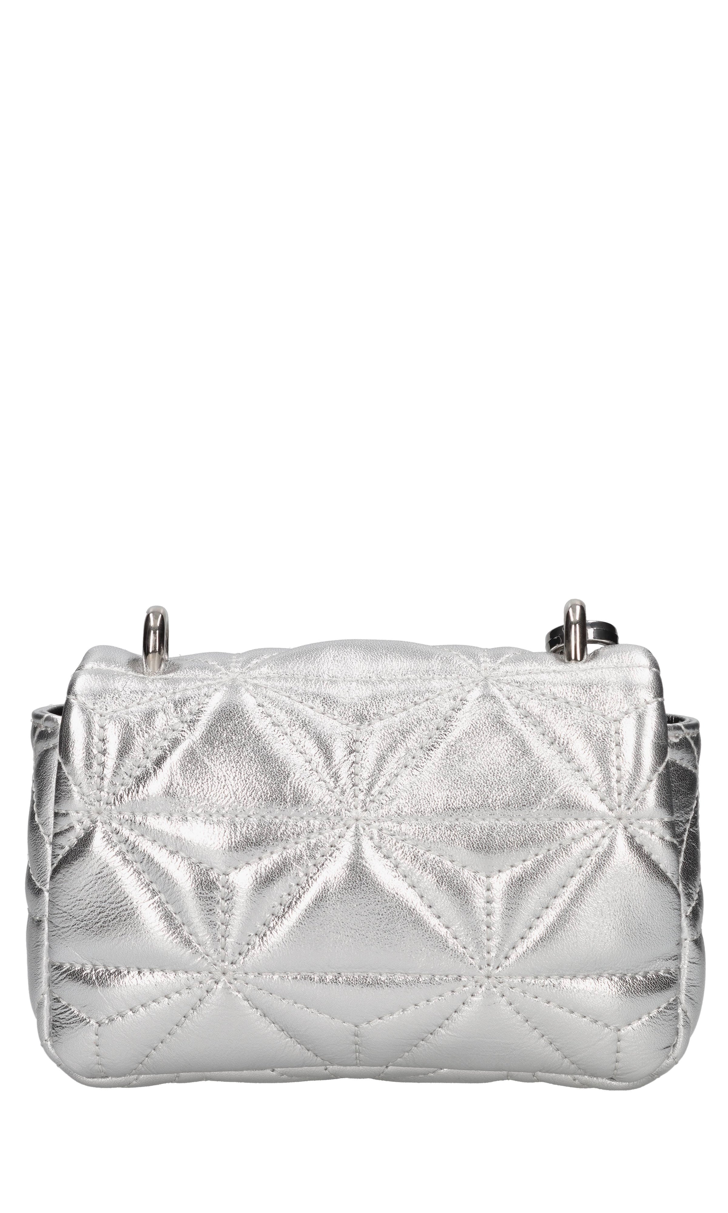 Borsa mini in pelle laminata 