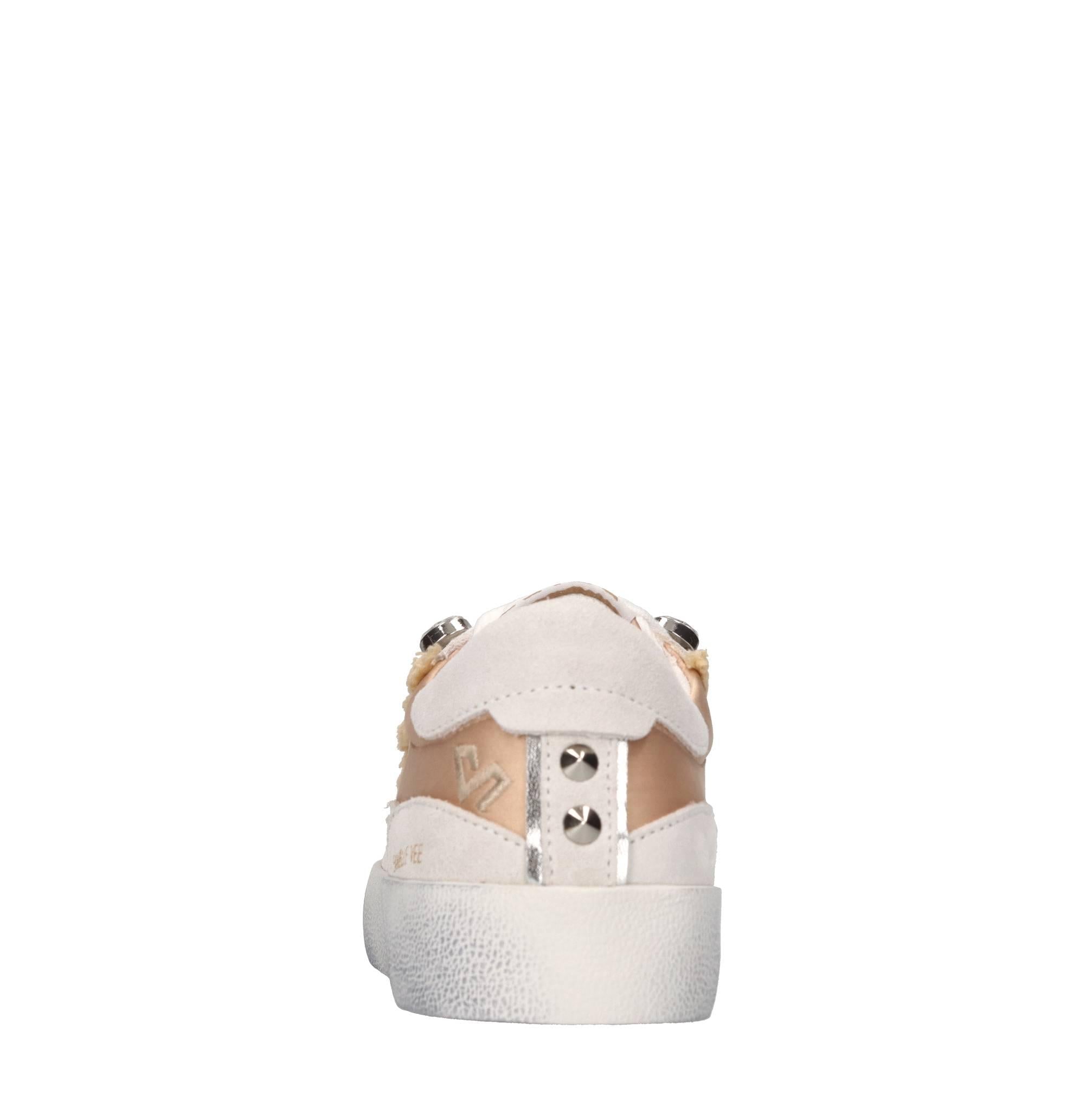 Sneakers in pelle, tessuto e strass 
