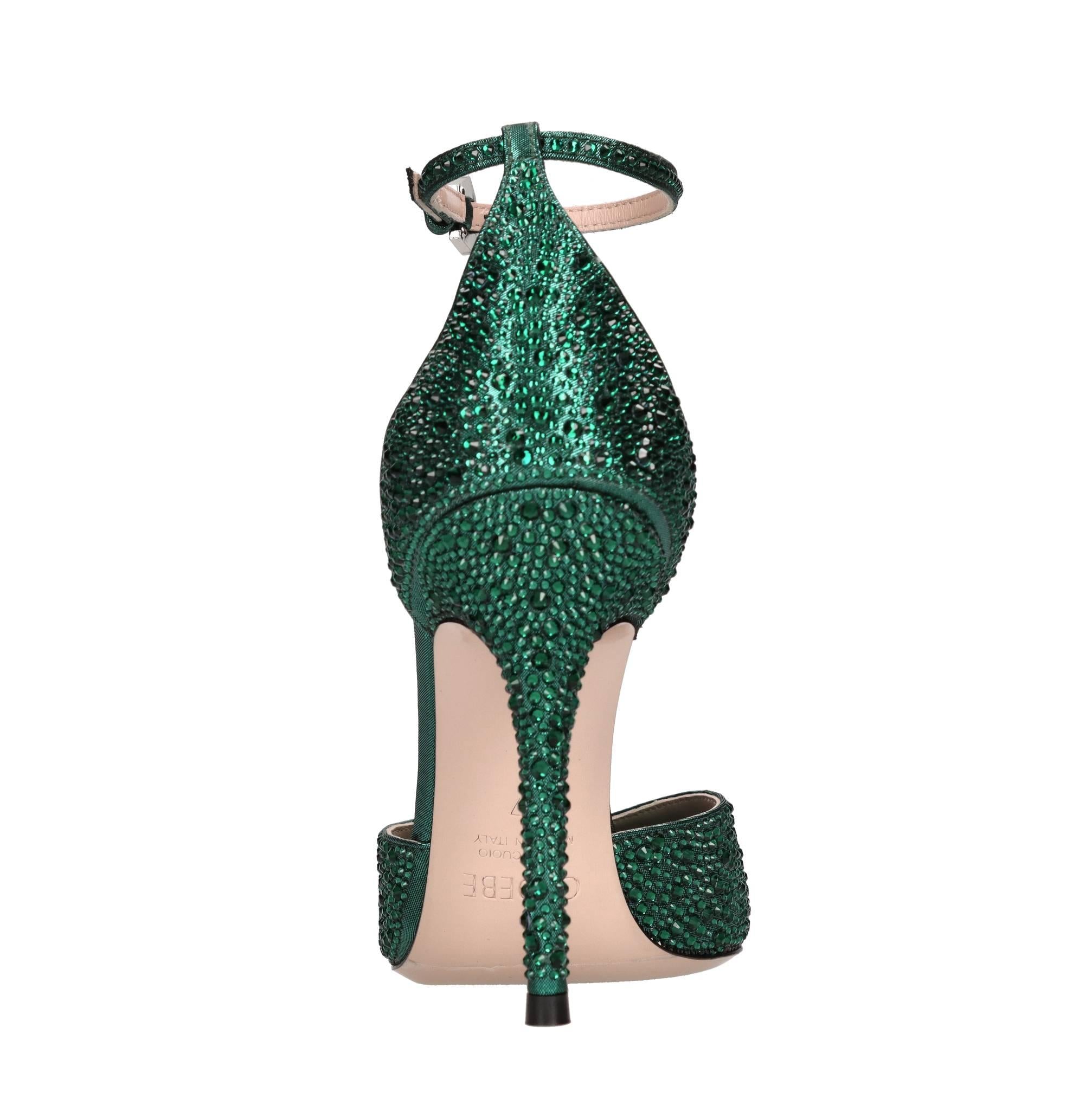 Décolleté slingback modello Anitta in raso e strass 