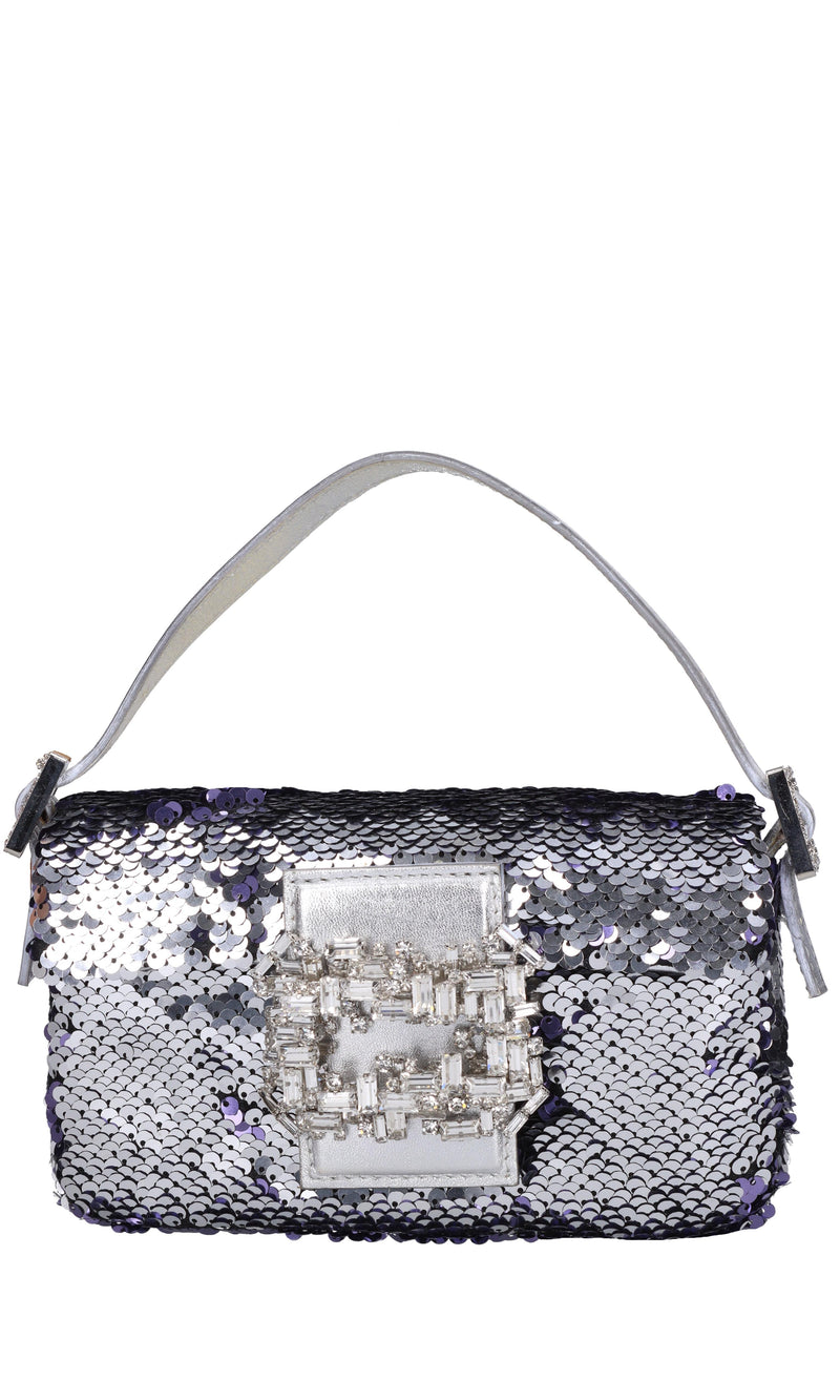 Borsa mini Habibi Sequins in pelle e paillettes 