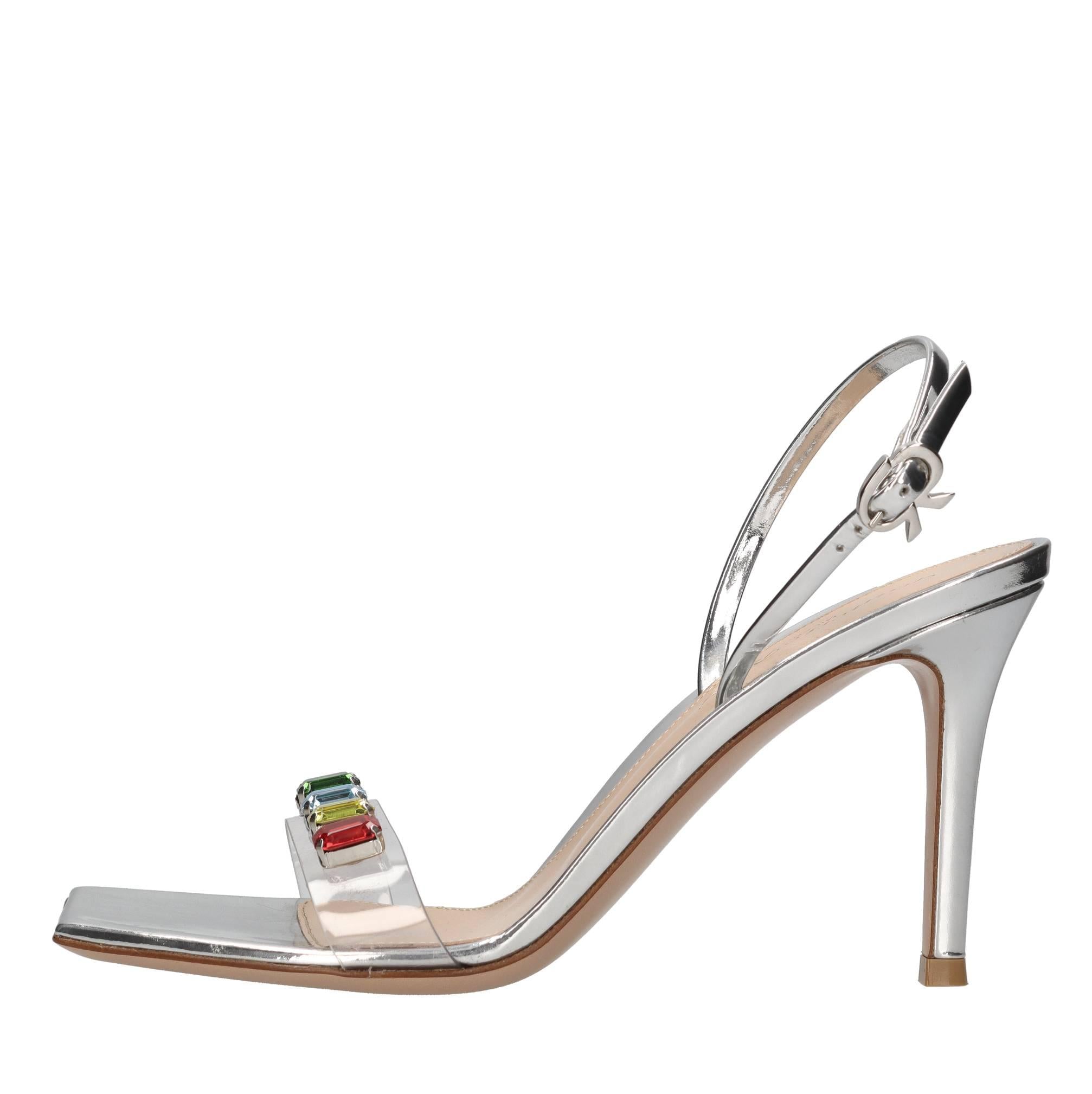 Sandali modello RIBBON CANDY in plexi e pelle 
