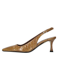 Décolleté slingback in pelle 
