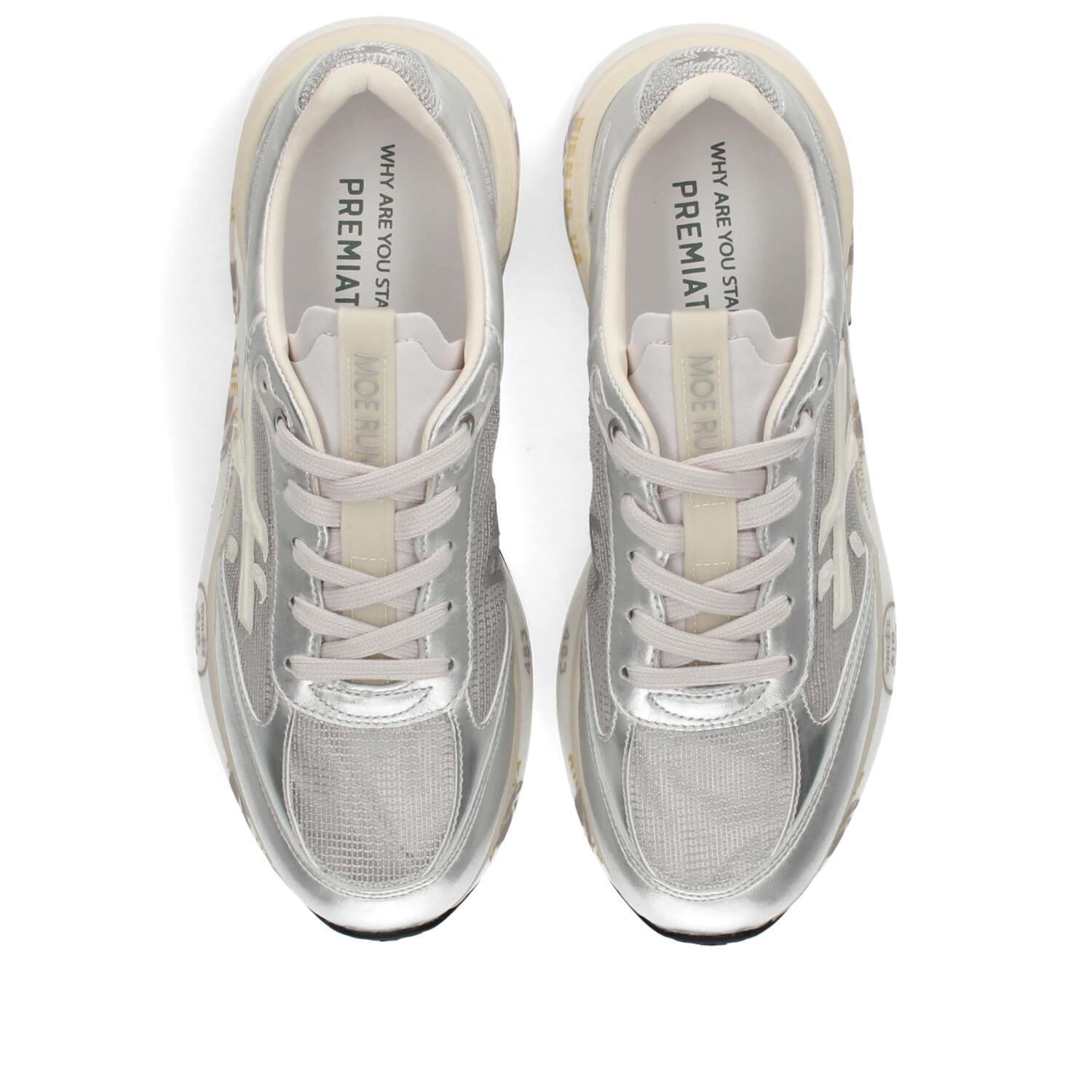 Sneakers in tessuto pelle ed ecopelle 