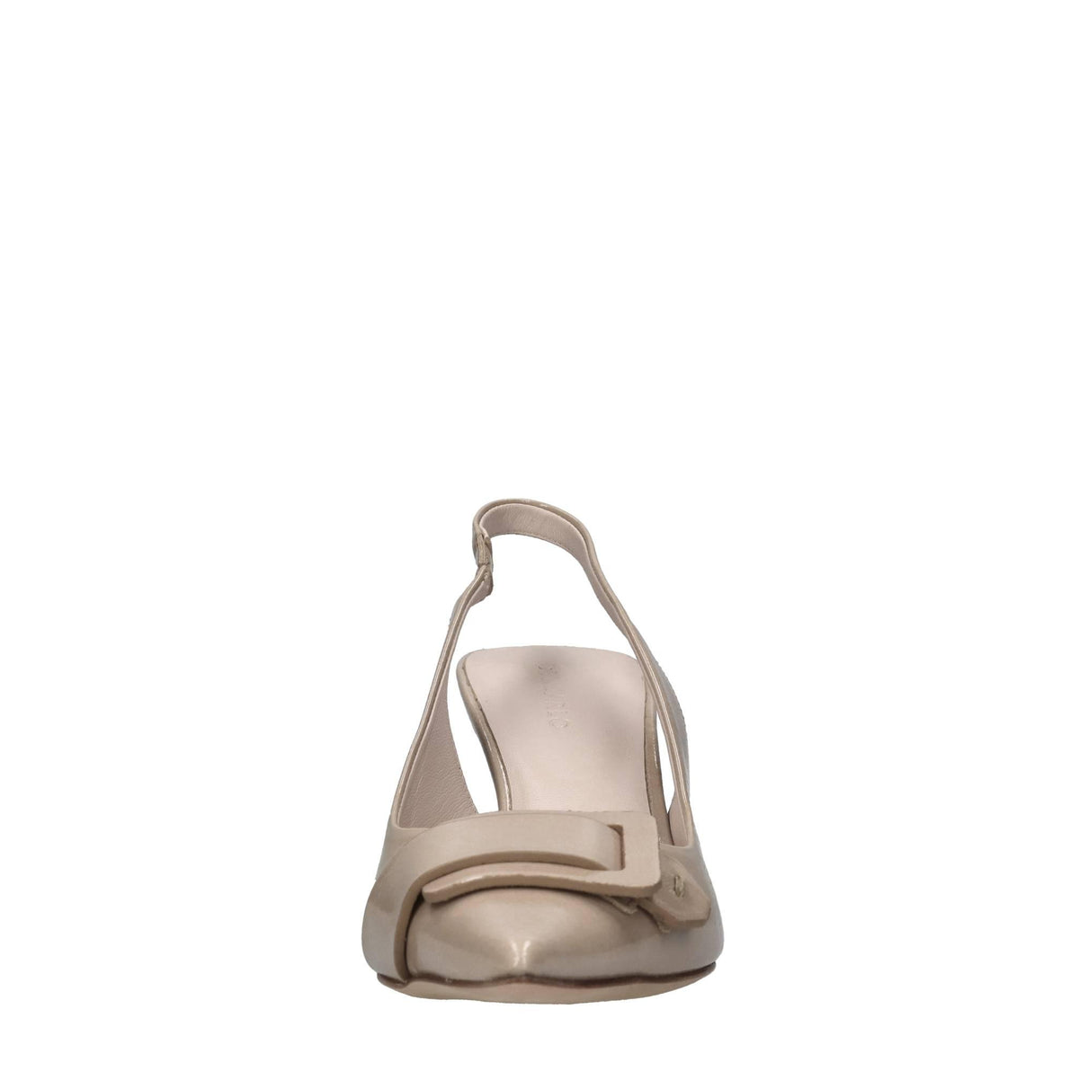 Décolleté slingback in pelle lucida 