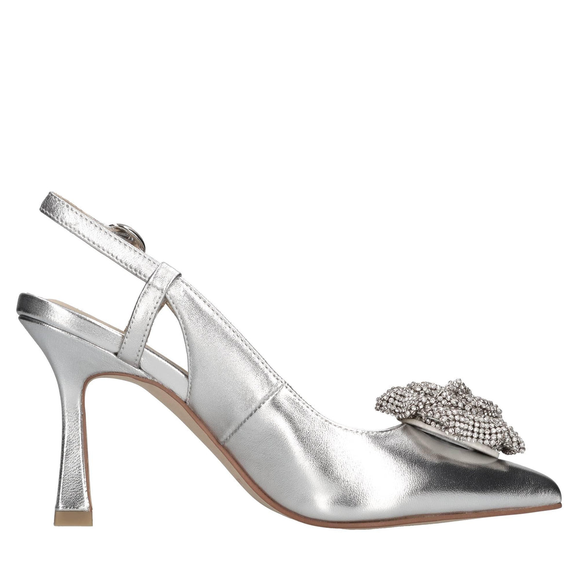 Décolleté slingback in pelle 