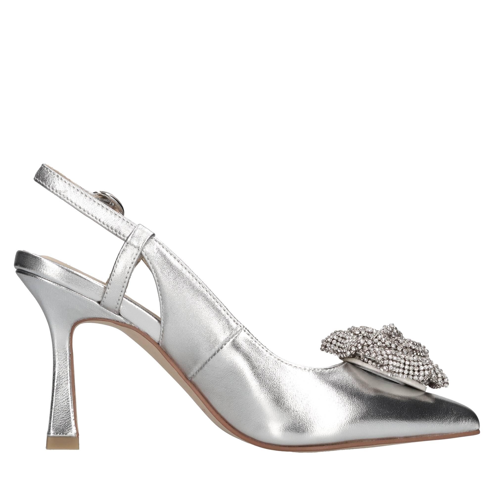 Décolleté slingback in pelle 