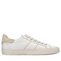 Sneakers in pelle e tessuto 