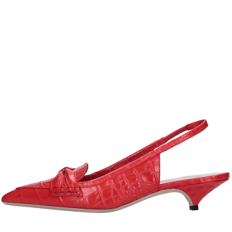 Décolleté slingback in pelle 