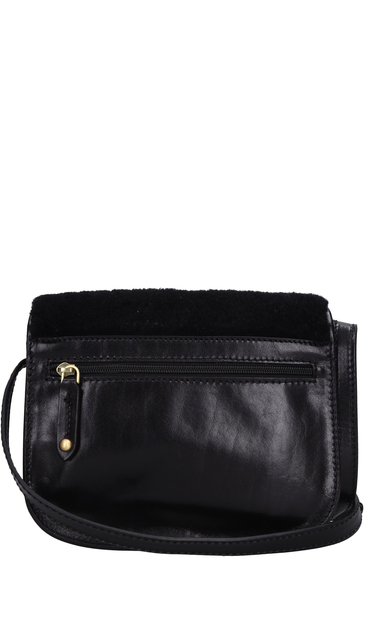 Borsa in pelle ed ecopelliccia 