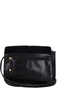 Borsa in pelle ed ecopelliccia 