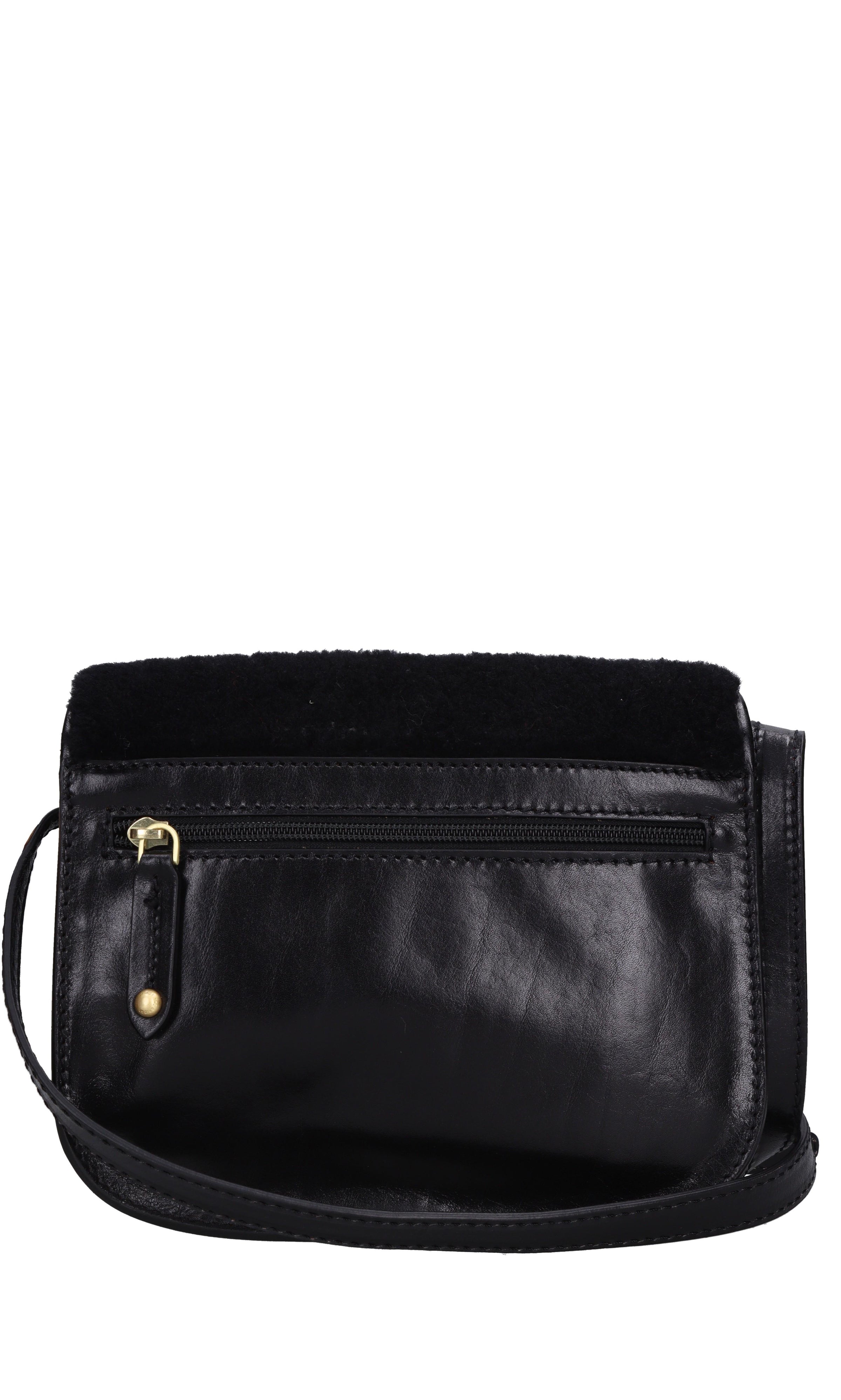 Borsa in pelle ed ecopelliccia 
