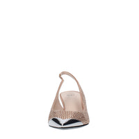 Décolleté Slingback in raso e strass 