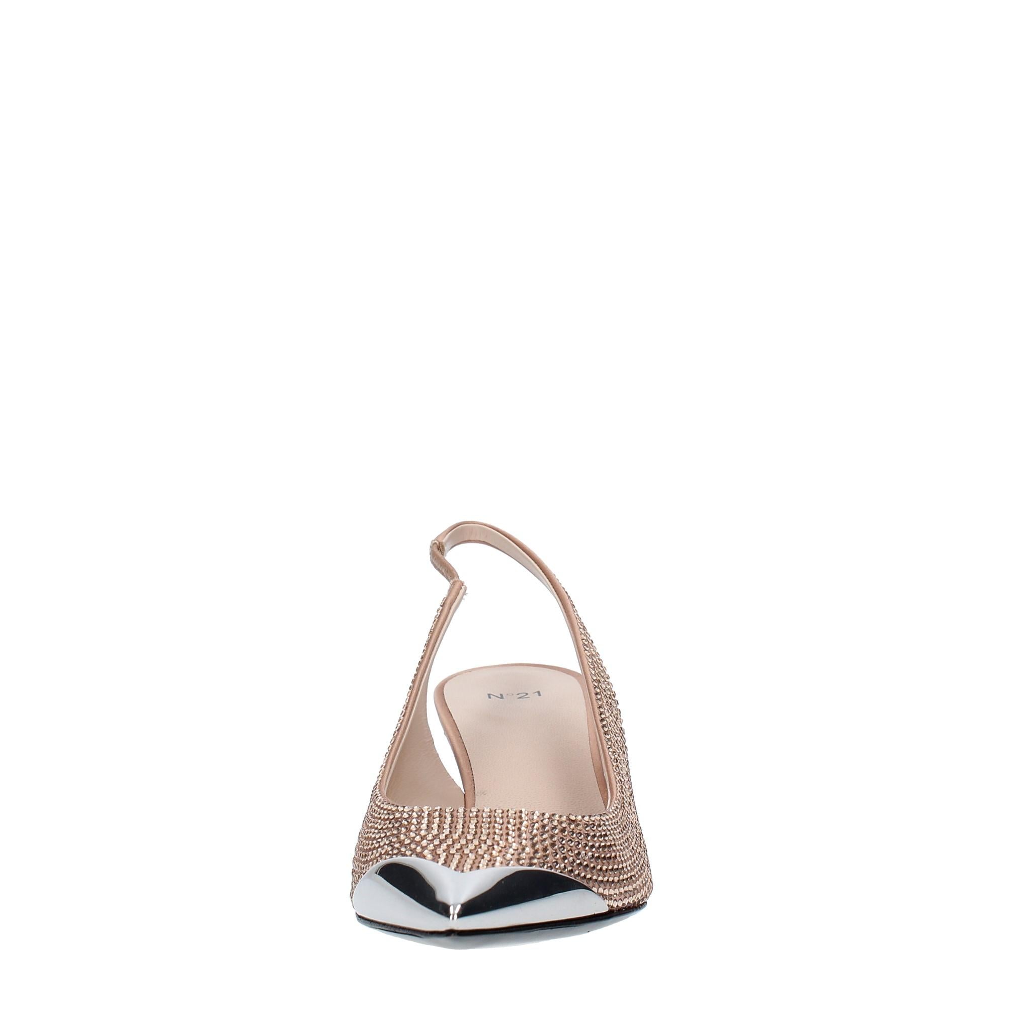 Décolleté Slingback in raso e strass 