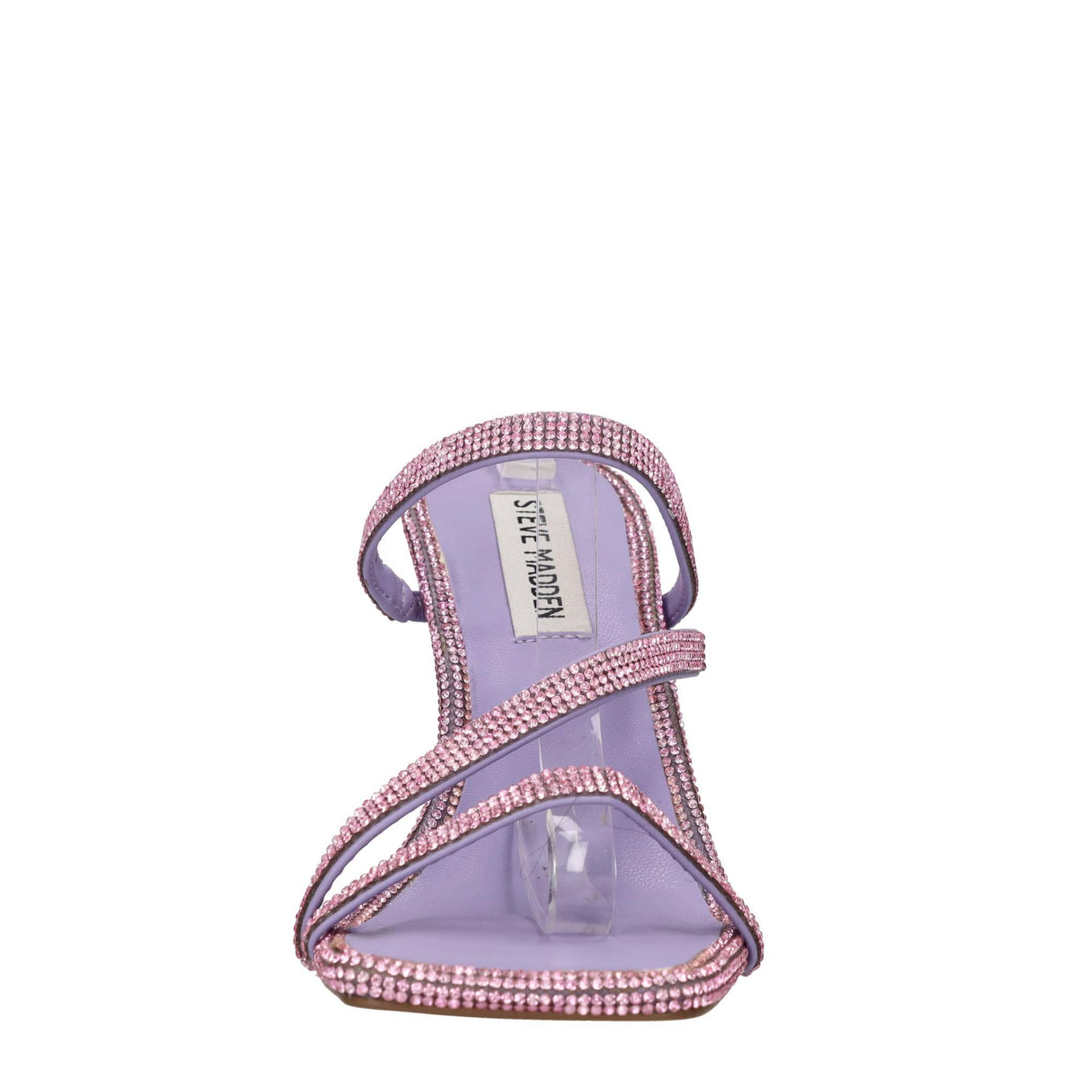 Mules in tessuto e glitter 