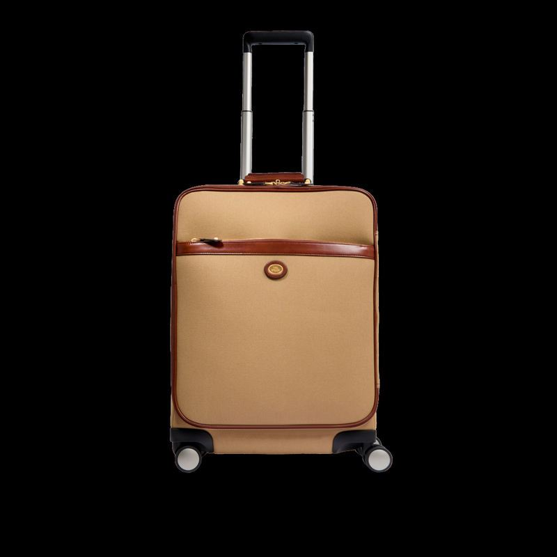 Trolley in pelle e tessuto 