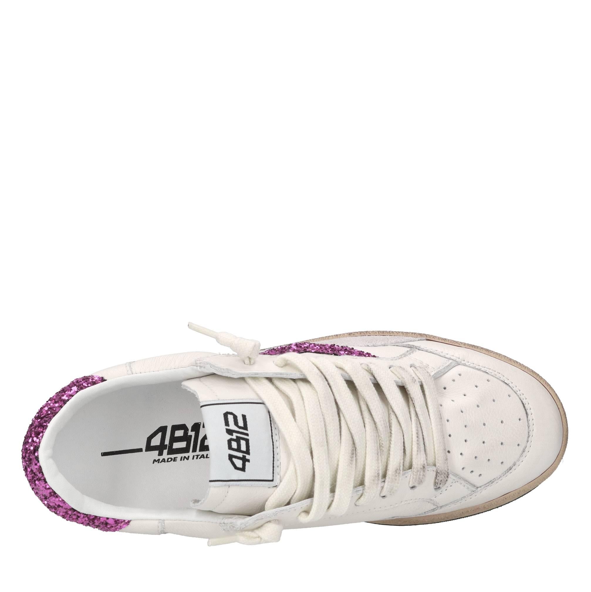 Sneakers in pelle e glitter 