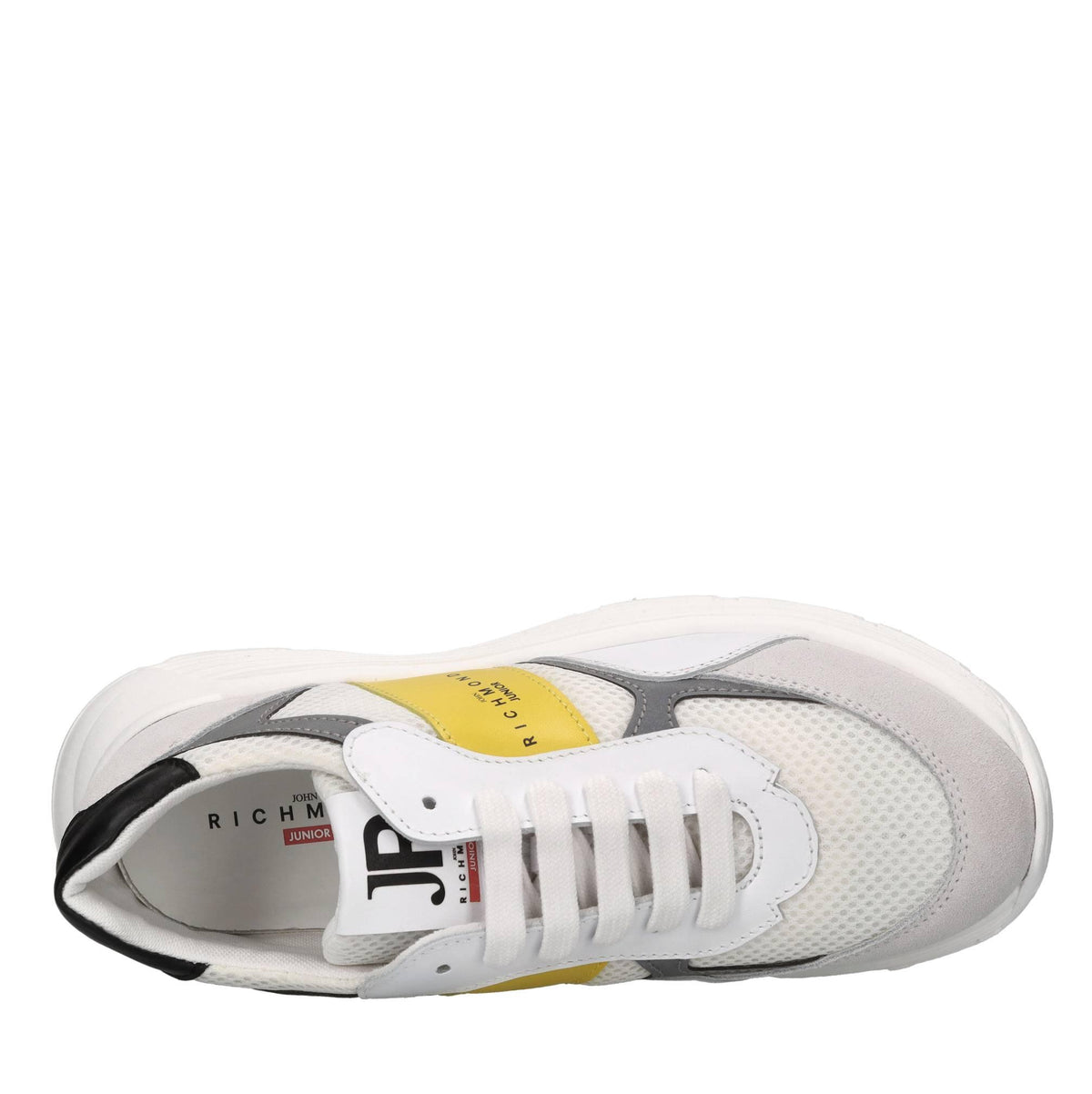 Sneakers in pelle e tessuto 