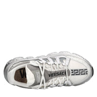 Sneakers in pelle e tessuto 