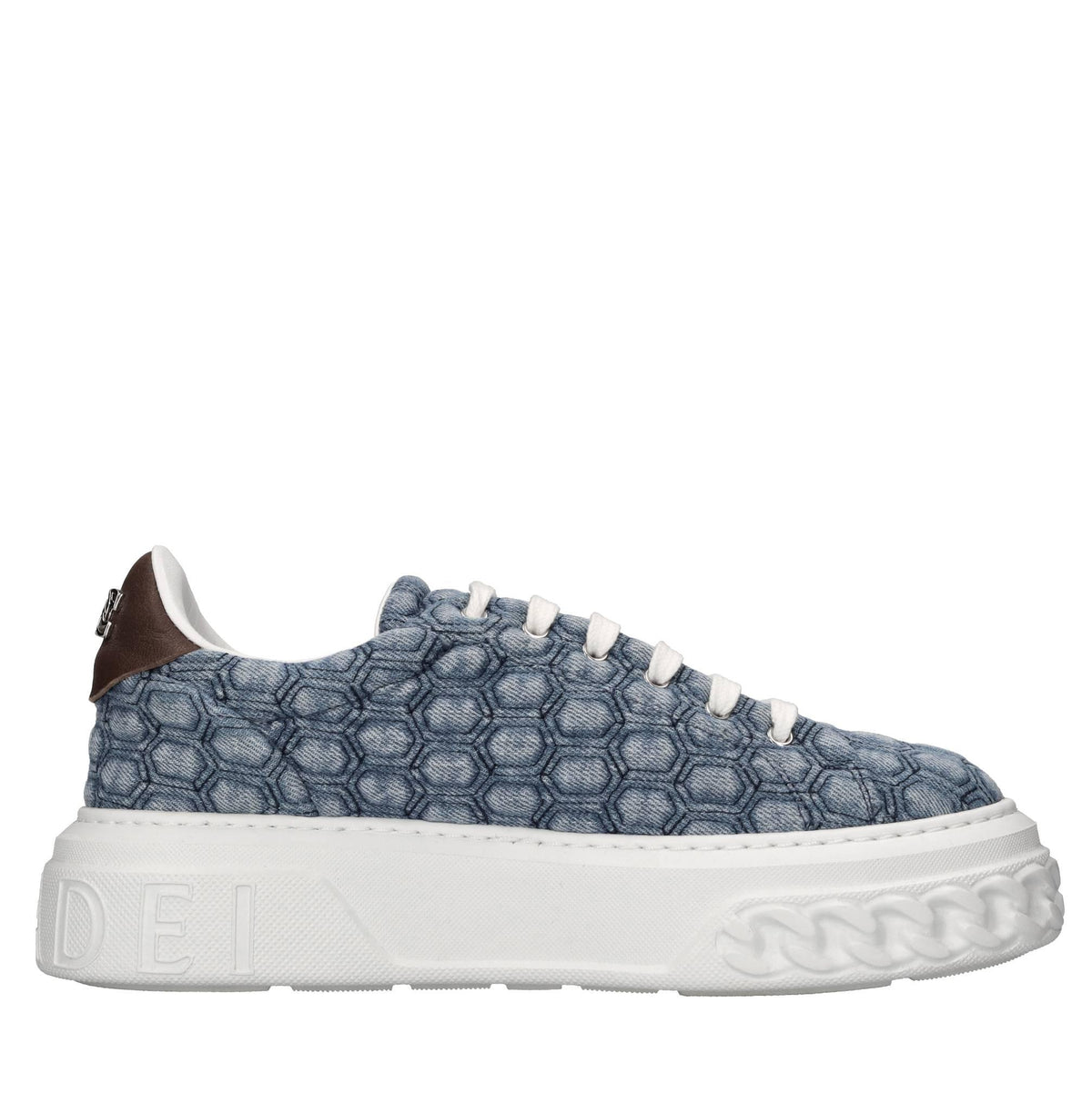 Sneakers Off road in tessuto jeans e pelle 