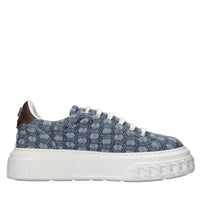 Sneakers Off road in tessuto jeans e pelle 