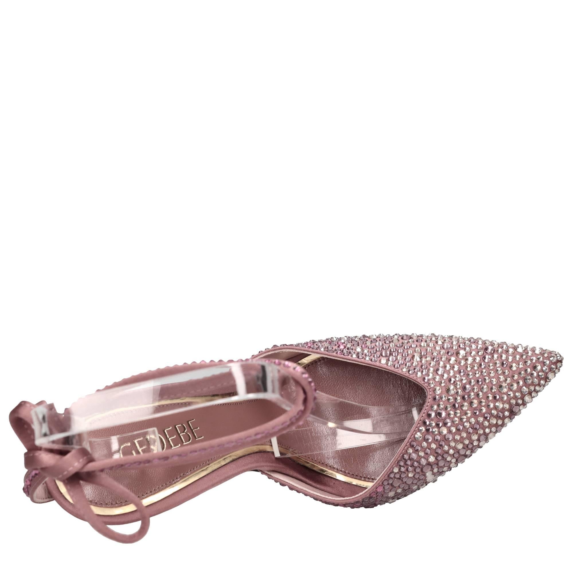 Décolleté slingback Julia in raso e strass 