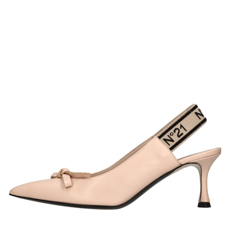 Décolleté slingback in pelle 