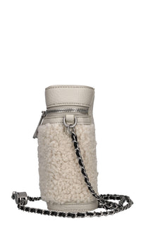Borsa in pelle ed ecopelliccia 