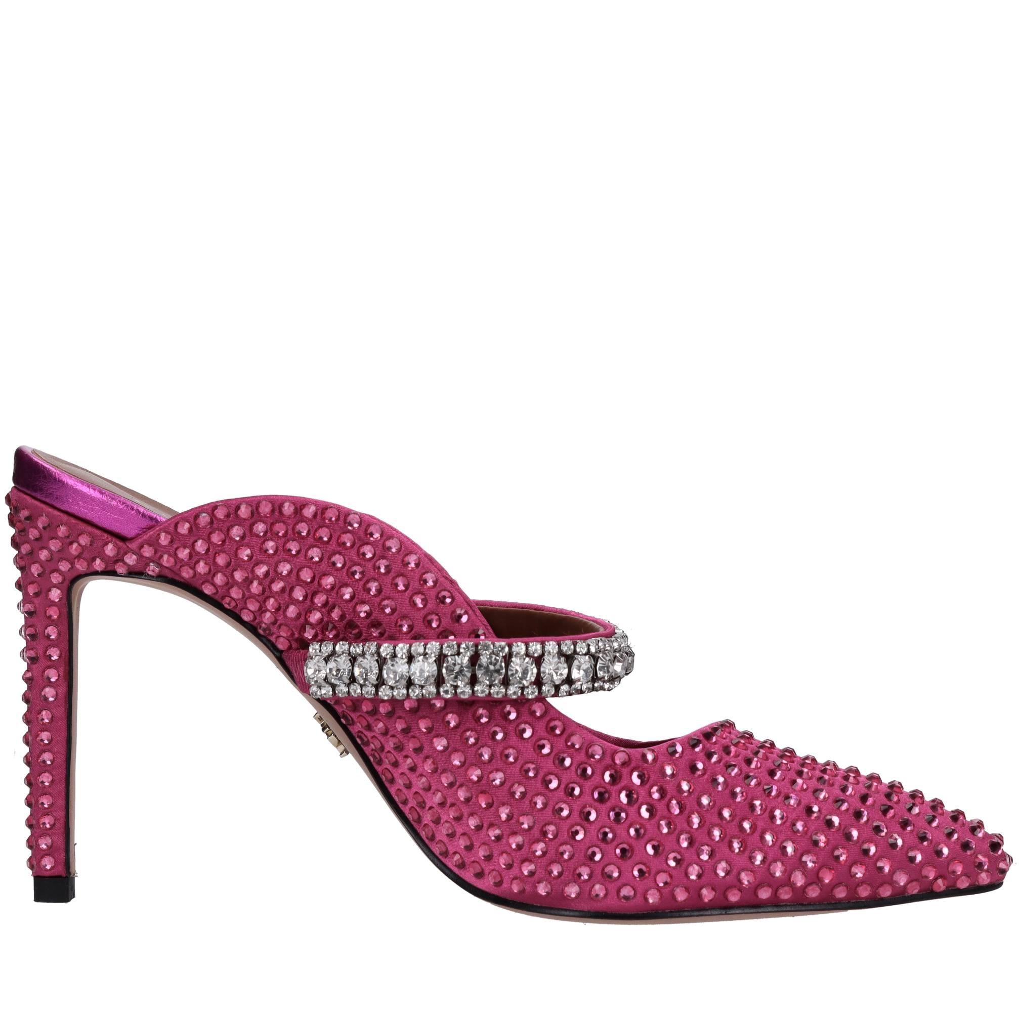 Sabot in raso e strass 