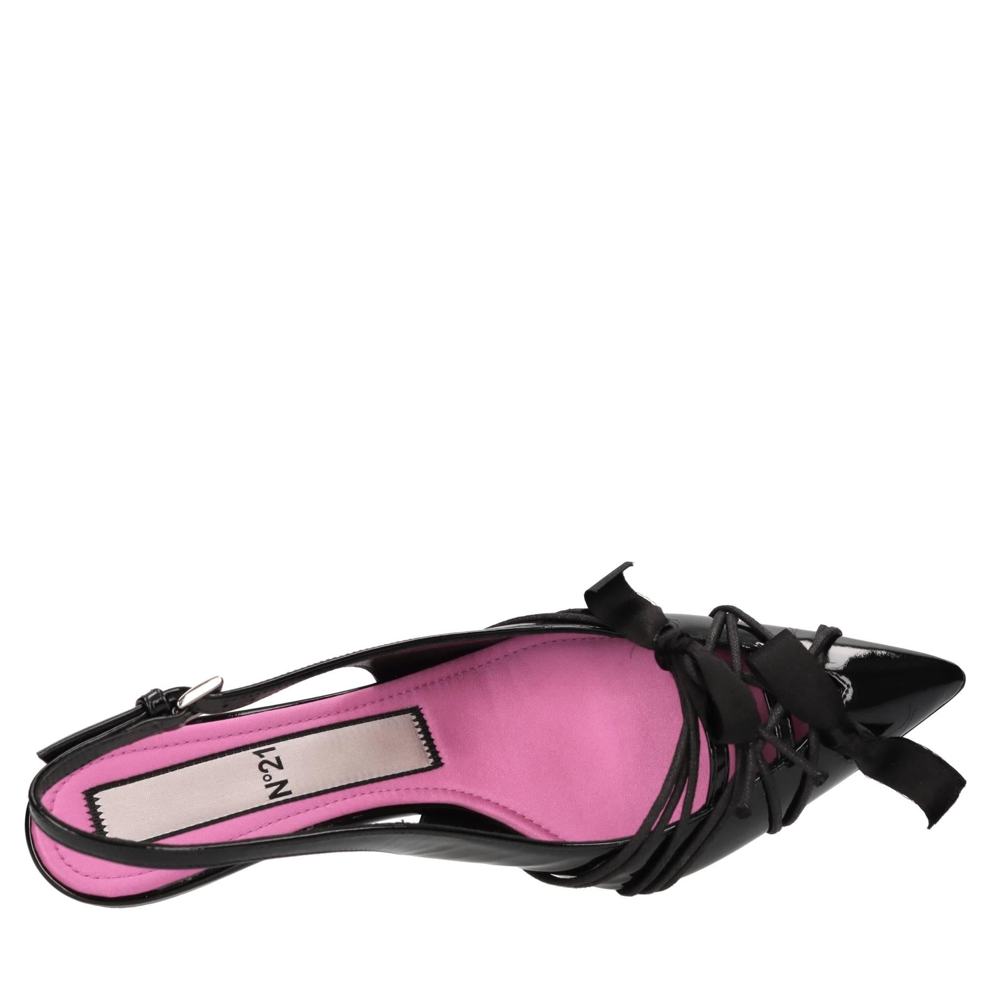 Décolleté slingback in pelle 