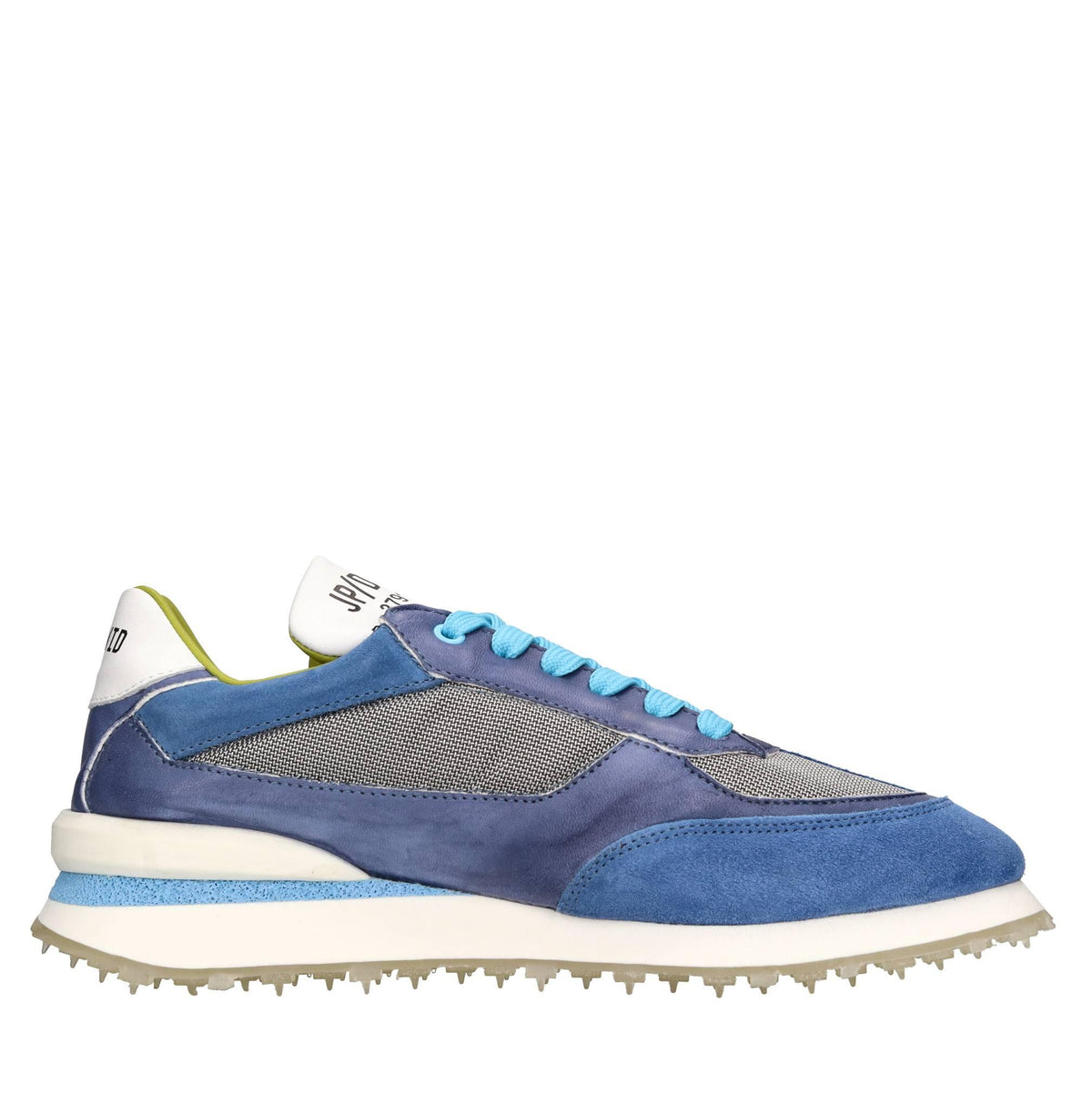 Sneakers in pelle e tessuto 