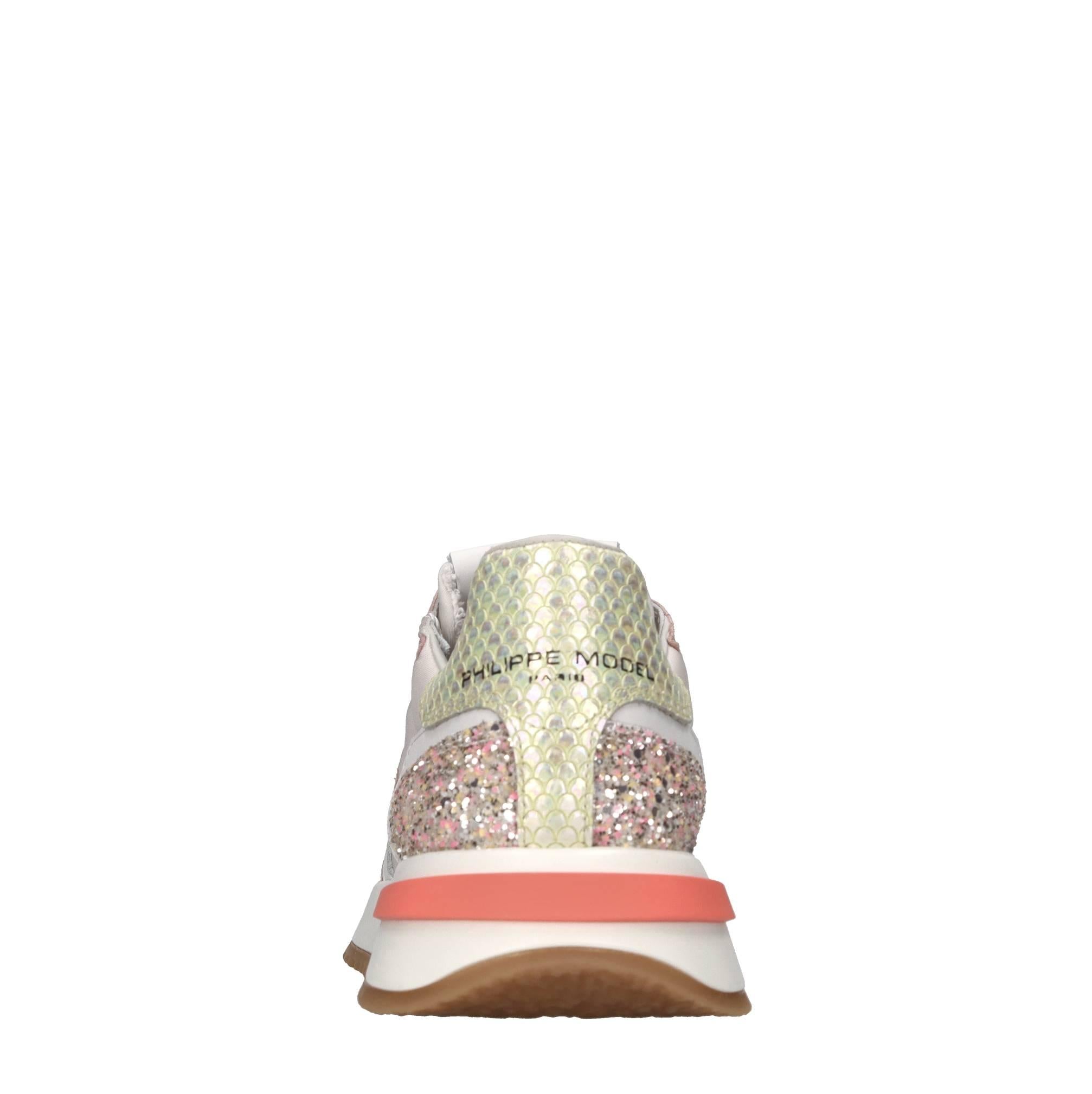 Sneakers in pelle e tessuto 