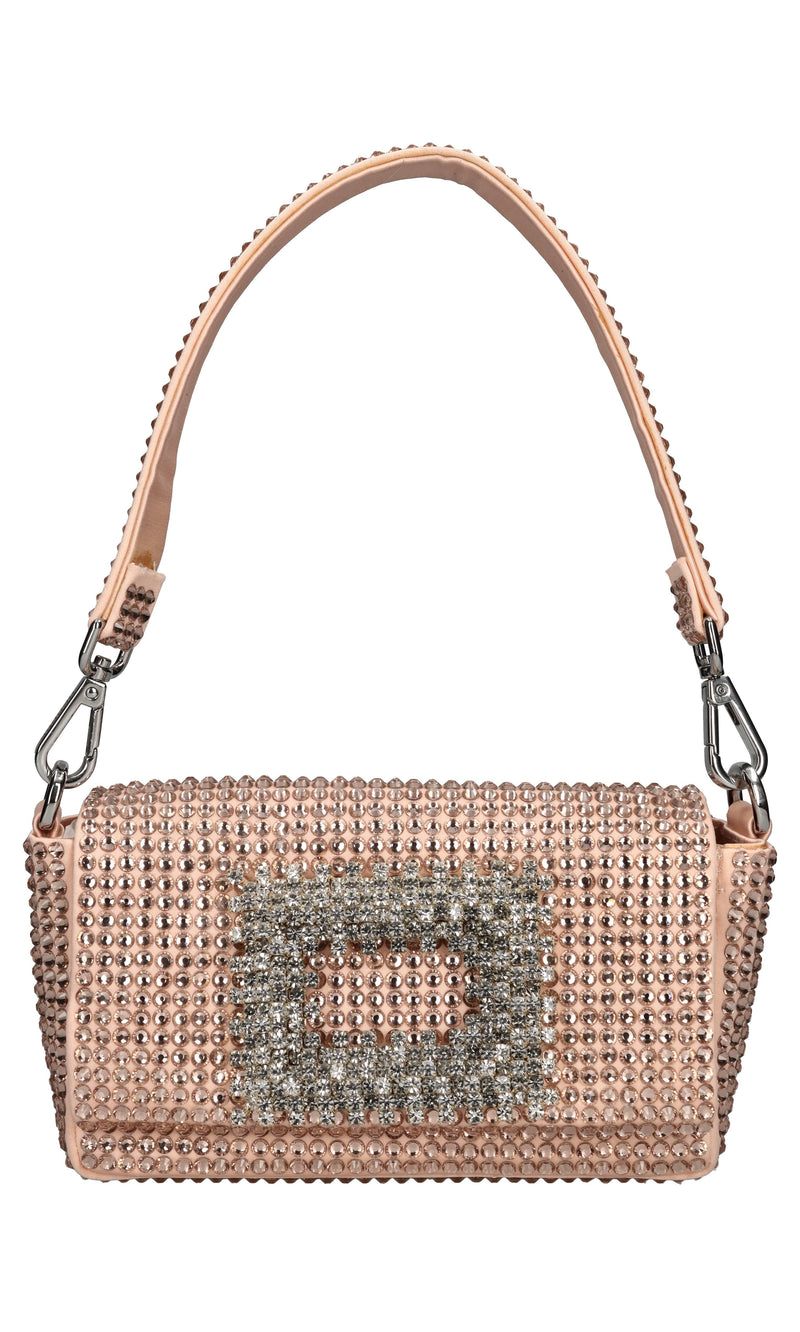 Borsa mini My Love in raso e strass 