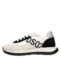 Sneakers in pelle e tessuto 