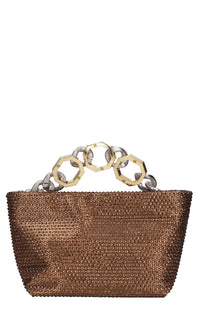 Borsa Jessye in tessuto e strass 