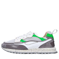 Sneakers in pelle e tessuto 
