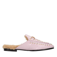 Sabot in pelle strass e borchie 