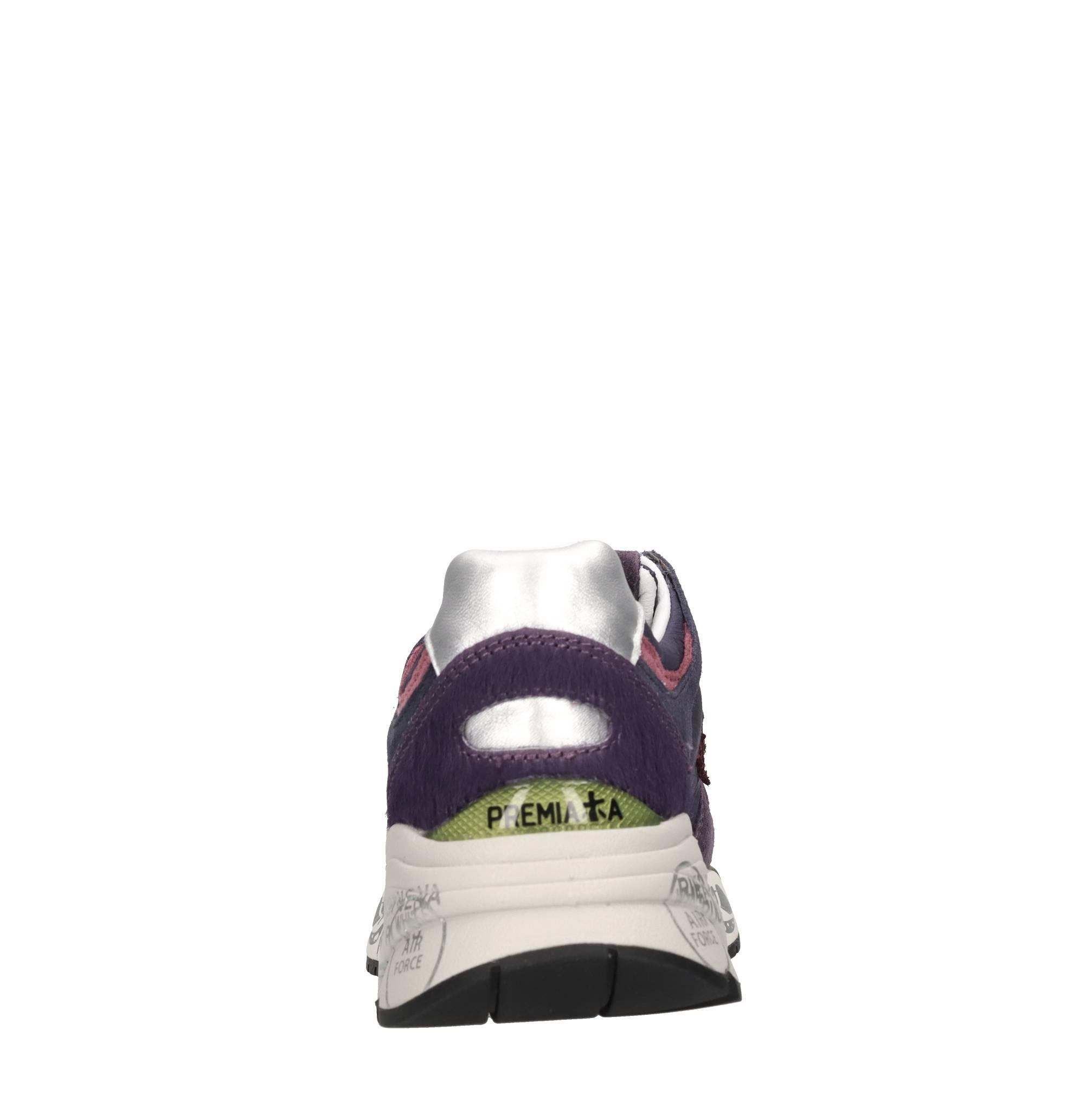 Sneakers in pelle e tessuto 