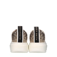 Sneakers in pelle,tessuto e strass 
