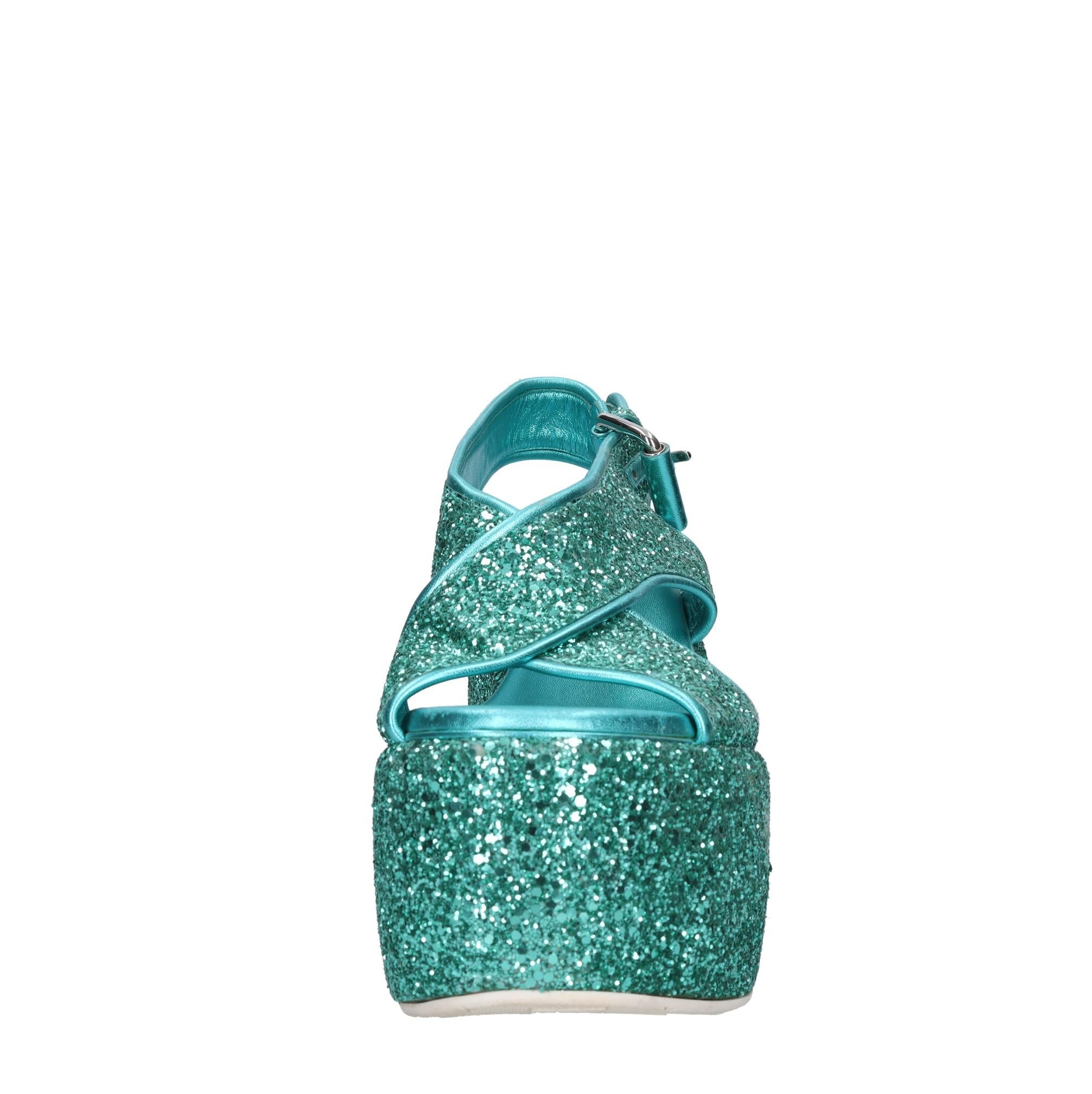 Sandali in pelle e glitter 