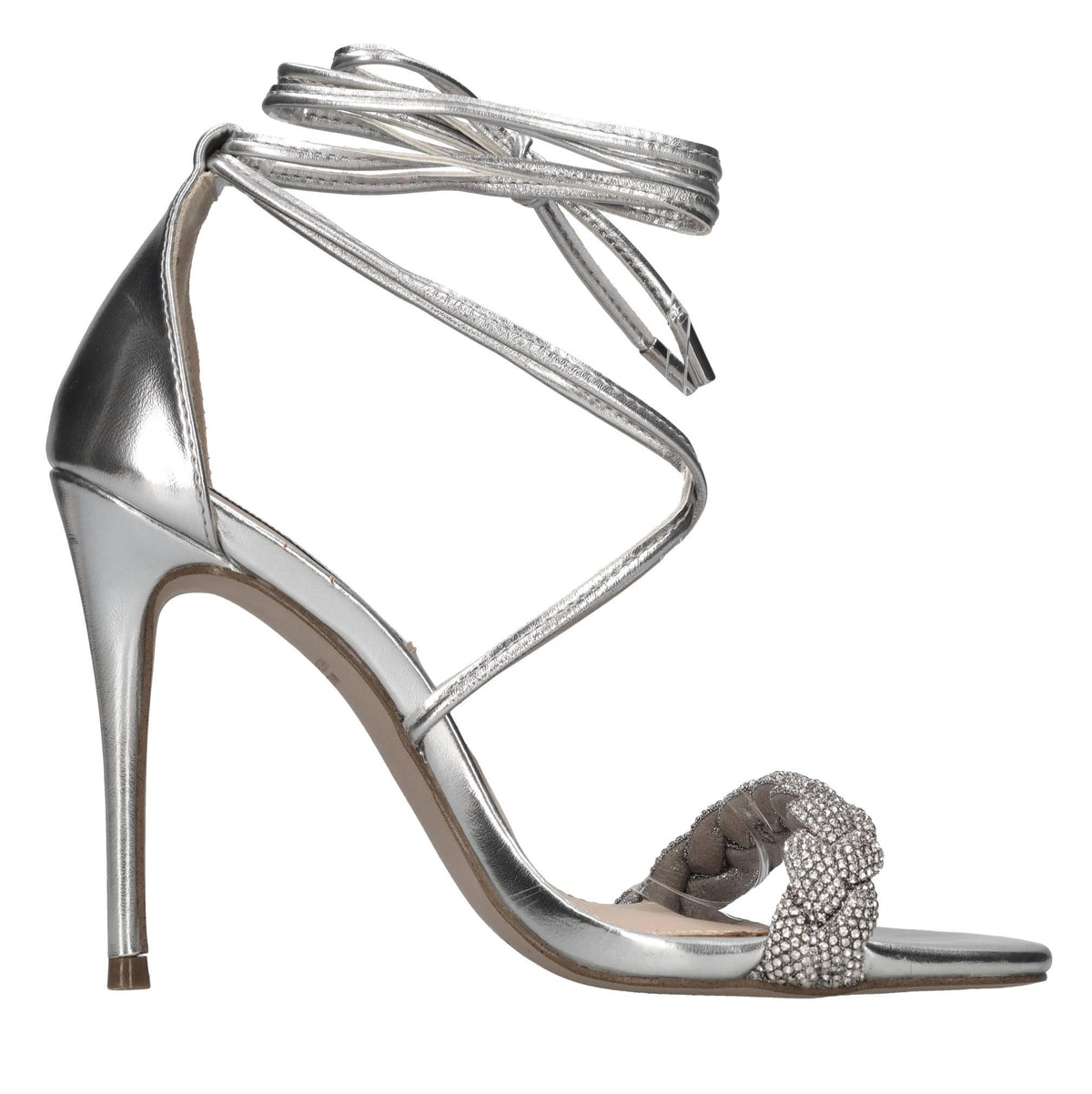 Sandali in pelle e strass 