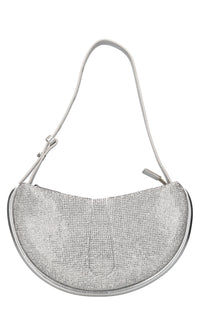 Borsa Ebe in ecopelle,tessuto e strass 
