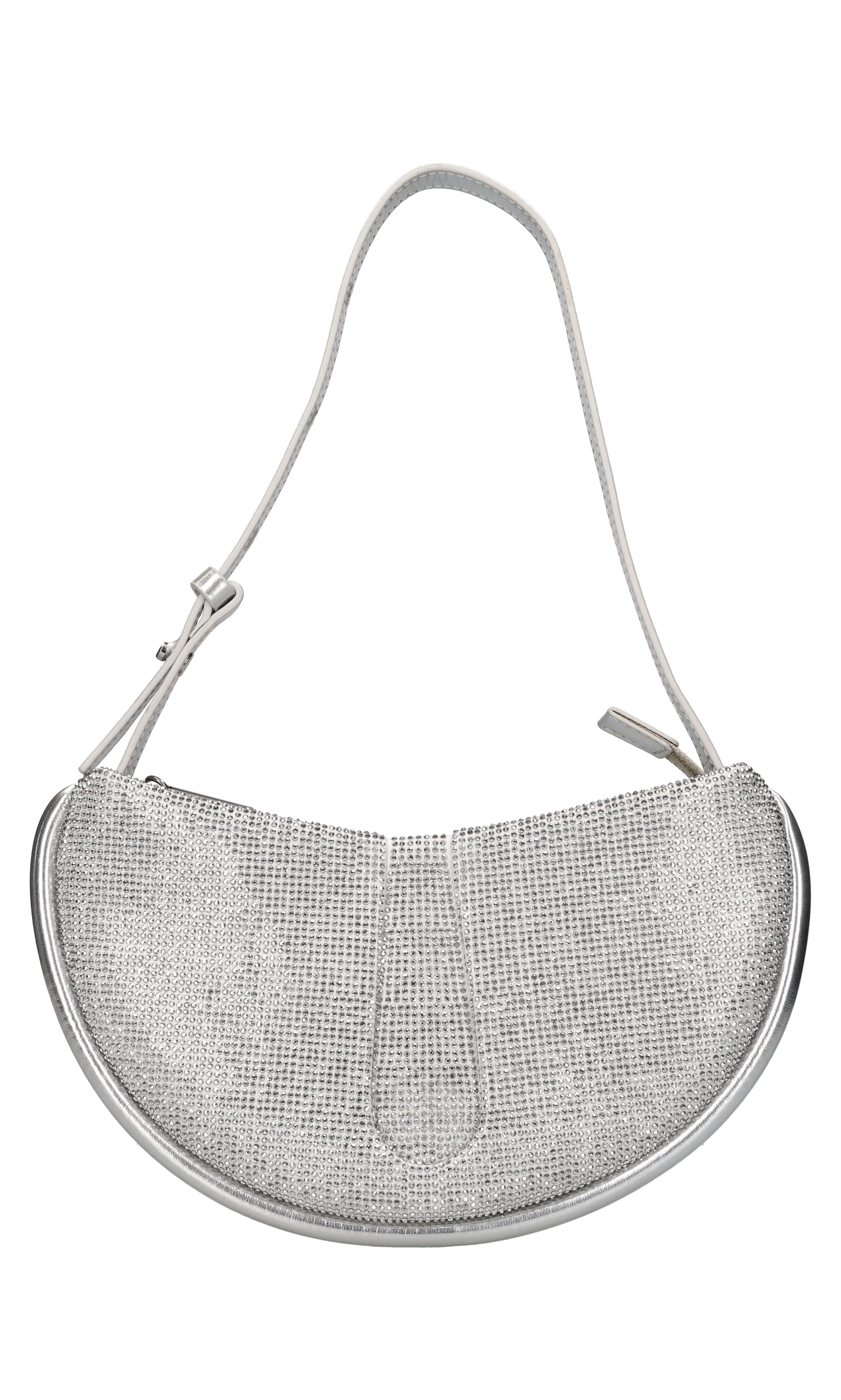 Borsa Ebe in ecopelle,tessuto e strass 