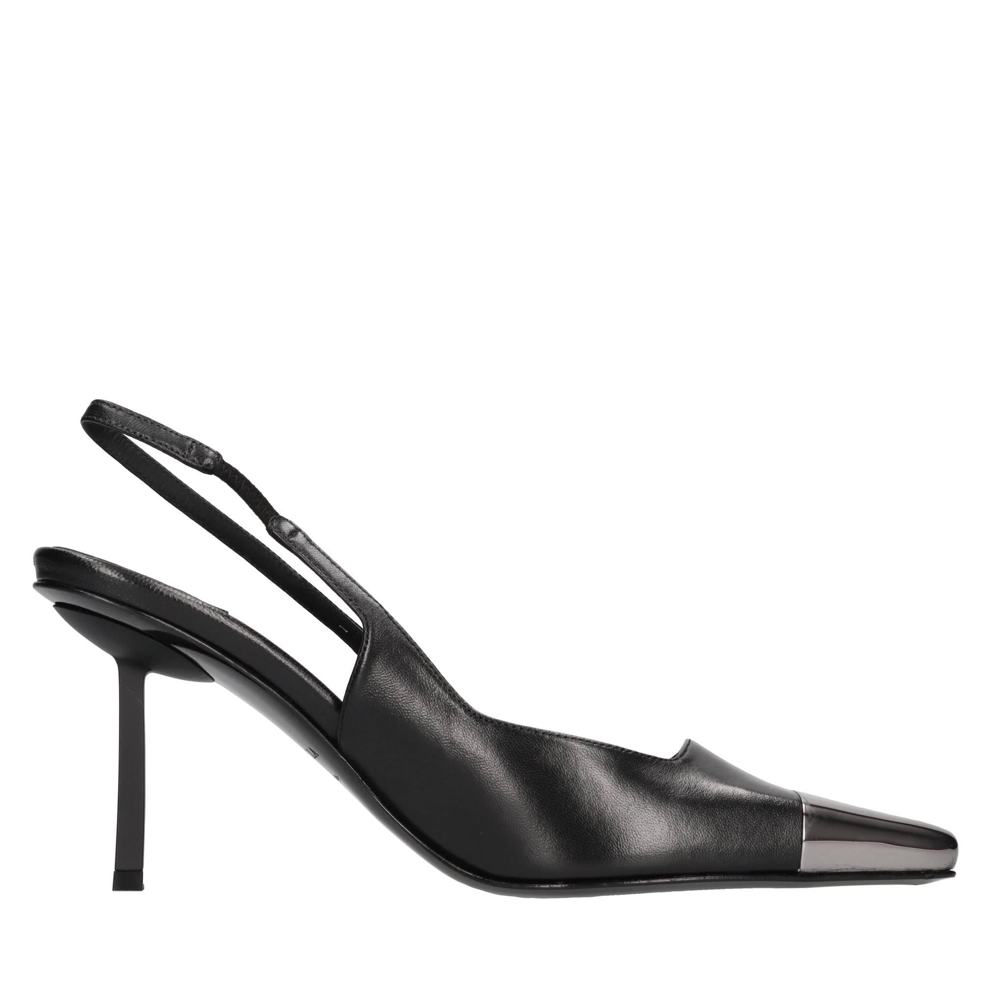 Décolleté slingback in pelle 