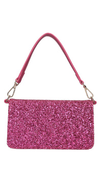 Borsa in ecopelle e glitter 